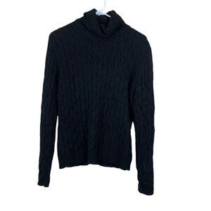 Jones New York Lambswool and Angora Cable Knit Turtle Neck Sweater - Size Medium